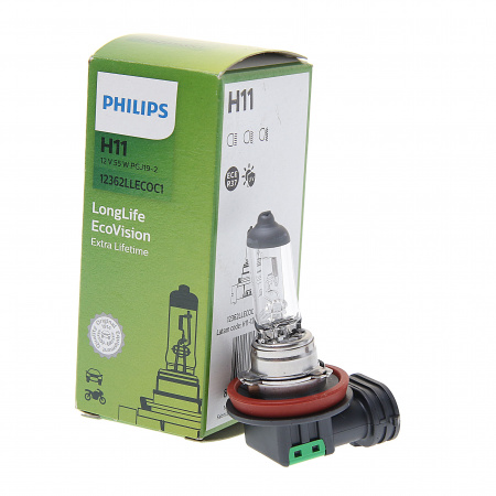 Автолампа H11 (55) PGJ19-2 LongLife EcoVision 12V PHILIPS /1/50