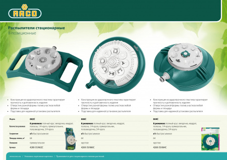 RACO 666C, на круглой подставке, пластиковый, cтационарный распылитель (4260-55/666C)