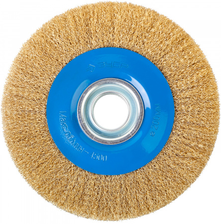 ЗУБР 200 мм, витая стальная латунированная проволока 0.3 мм, щетка дисковая для УШМ, Профессионал (35186-200)