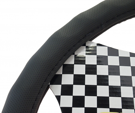 Оплетка руля MIS-LT34B (M) BLACK кожа MISTAR /1/25