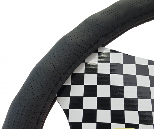 Оплетка руля MIS-LT34B (M) BLACK кожа MISTAR /1/25