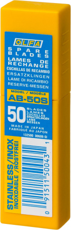 OLFA 9 х 80 х 0.38 мм, 50 шт, сегментированные лезвия (OL-AB-50S)