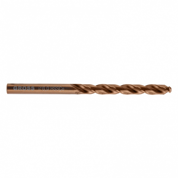 Сверло спиральное по металлу, 6 мм, HSS-Co Gross