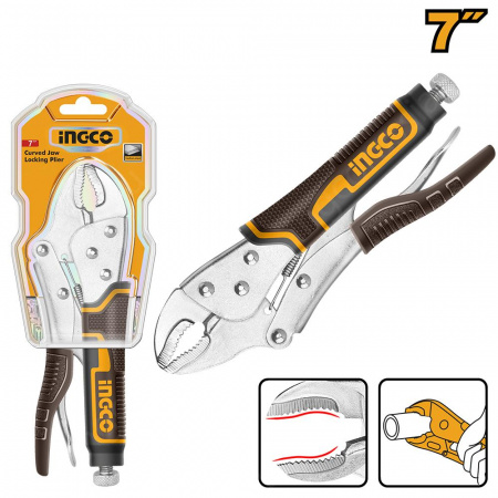 Клещи зажимные 180мм INGCO HCJLW0207