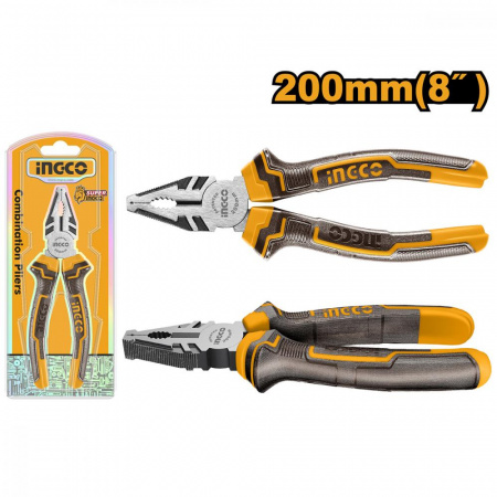 Плоскогубцы  200мм  INGCO двухкомпонентные ручки  (20) HCP08208