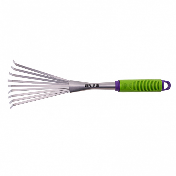 Грабли веерные 9 - зубые, 130 х 420 мм, стальные, пластиковая рукоятка, Connect, Palisad