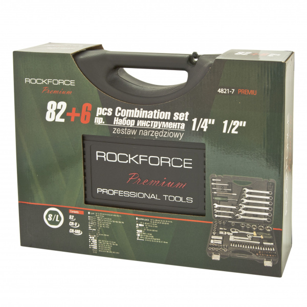 Набор инструмента RF-4821-7-PREMIUM: 1/2" & 1/4"DR 6-гранный (S/L) 82пр + 6пр. ROCKFORCE /1/3 Набор инструмента RF-4821-7-PREMIUM: 1/2" & 1/4"DR 6-гранный (S/L) 82пр + 6пр. ROCKFORCE /1/3