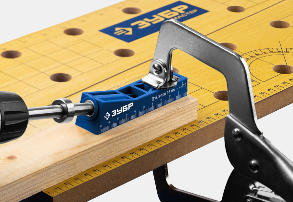 ЗУБР одно отверстие, одинарный кондуктор для глухих отверстий, Профессионал (30092)