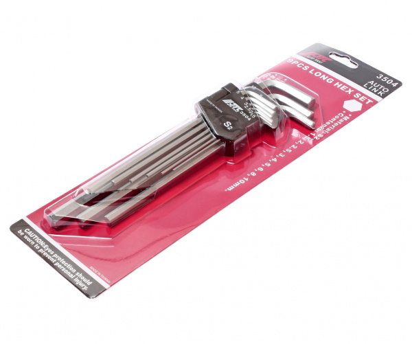 JTC Набор ключей шестигранных 1.5-10мм Г-образных удлиненных 9 предметов JTC JTC Набор ключей шестигранных 1.5-10мм Г-образных удлиненных 9 предметов JTC