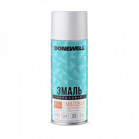Эмаль аэроз. акриловая белая матовая RAL9003 520мл Donewell DW-A9003M (12)