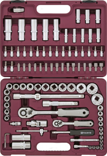UTS0094/12 Набор инструмента универсальный 1/4", 1/2"DR с головками торцевыми 12-гранными, 94 предмета UTS0094/12 Набор инструмента универсальный 1/4", 1/2"DR с головками торцевыми 12-гранными, 94 предмета