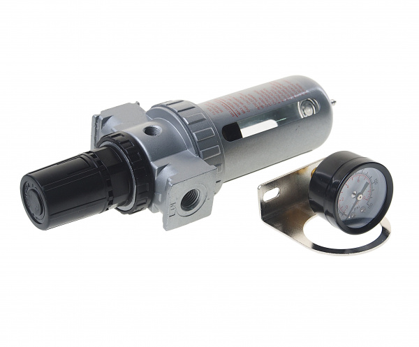 Фильтр влагоотделитель c индикатором давления для пневмосистемы 1/4"(10bar температура воздуха 5-60С.10Мк ) ROCKFORCE /1