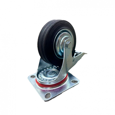 Колесо поворотное резина SCb 42 100 мм с тормозом (F)