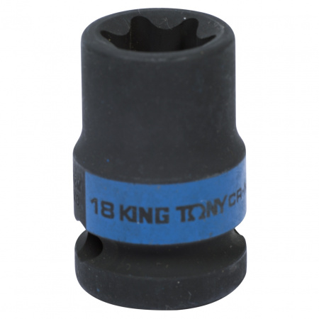 Головка торцевая ударная TORX Е-стандарт 1/2", E18, L = 38 мм KING TONY 457518M Головка торцевая ударная TORX Е-стандарт 1/2", E18, L = 38 мм KING TONY 457518M
