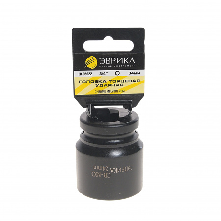 Головка торцевая 34мм 3/4" 6-гранная ударная L=50мм (с держателем) ЭВРИКА ER-95922H  1/27