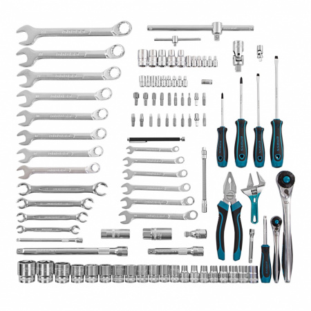 Набор инструментов, 1/4", 1/2", CrV, 120 зубьев, 101 предмет Gross Набор инструментов, 1/4", 1/2", CrV, 120 зубьев, 101 предмет Gross