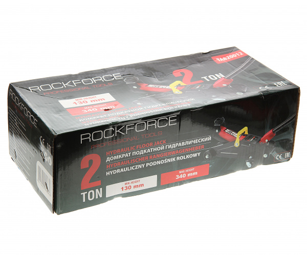 Домкрат гидравлический RF-TA820012 подкатной 2т (h min 130мм, h max 340мм) ROCKFORCE /1