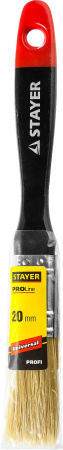 STAYER Universal, 20 мм, 3/4″, светлая, натуральная щетина, деревянная ручка, все виды ЛКМ, плоская кисть, Professional (0104-020)