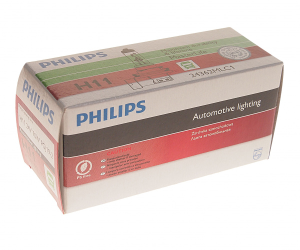 Автолампа H11 (70) PGJ19-2 MasterLife 24V PHILIPS /1/10/100