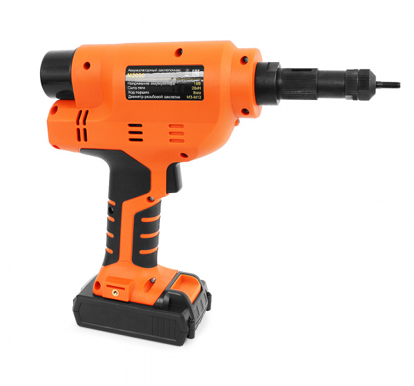 Аккумуляторный резьбовой заклепочник MESSER M2000 (М6) с двумя Li-Ion аккумуляторами