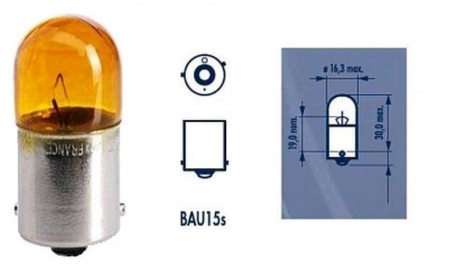 Автолампа RY10W (BAU15s) YELLOW 12V NARVA /10/100