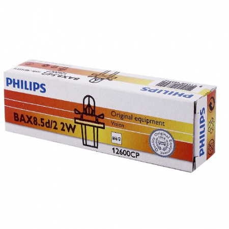 Автолампа BAX2W с зеленым патроном (BAX8.5d/2) 12V PHILIPS /10/200