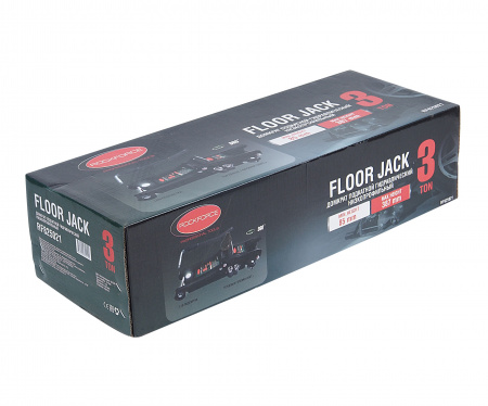 Домкрат гидравлический RF-825021CB подкатной 3т, низкопрофильный с воротком и LEDподсветкой (h min85мм,h max387мм) ROCKFORCE /1