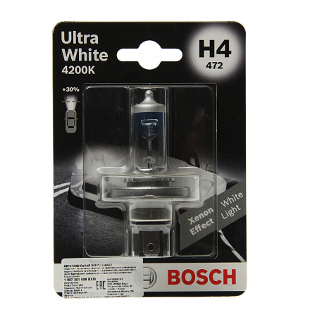 Автолампа H4 (60/55) P43t-38 ULTRA WHITE (блистер) 12V BOSCH  /1