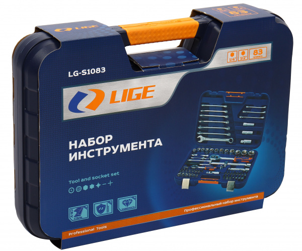Набор торцевых головок 1/2"&1/4" 6-гранный 83пр., в кейсе LG-S1083 LIGE /1/3 NEW Набор торцевых головок 1/2"&1/4" 6-гранный 83пр., в кейсе LG-S1083 LIGE /1/3 NEW