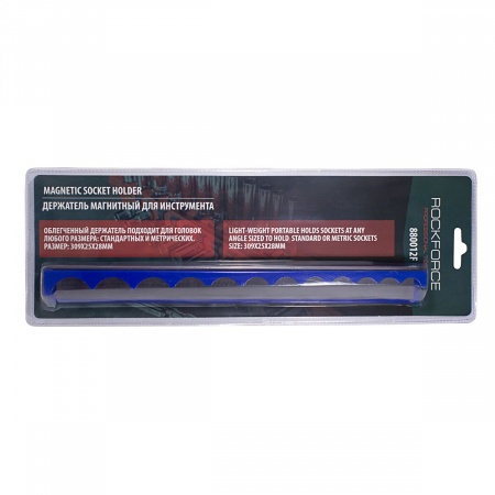 Держатель магнитный RF-880012F: для 12 головок 3/8" (309х25мм),в блистере ROCKFORCE /1/24