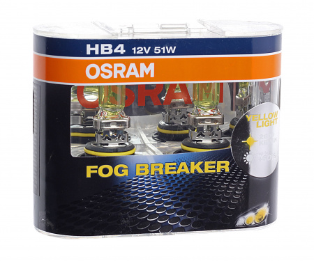 Автолампа HB4/9006 (51) P22D FOG BREAKER 2600K (евробокс,2шт) 12V OSRAM /1/10