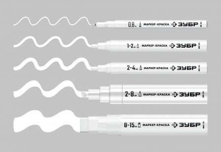 ЗУБР МК-800 белый, 2-8 мм клиновидный маркер-краска (06327-8)