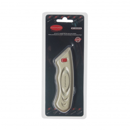 Нож RF-5055P42 универсальный в металлическом корпусе с запасными лезвиями 3шт, в блистере ROCKFORCE /1