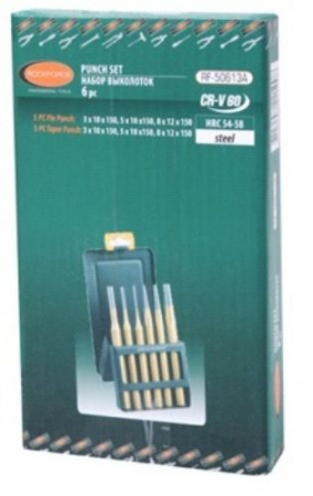 Набор выколоток RF-50613A: 6пр.(3х150-2шт, 5х150-2шт, 8х150-2шт), в металлическом футляре ROCKFORCE /1
