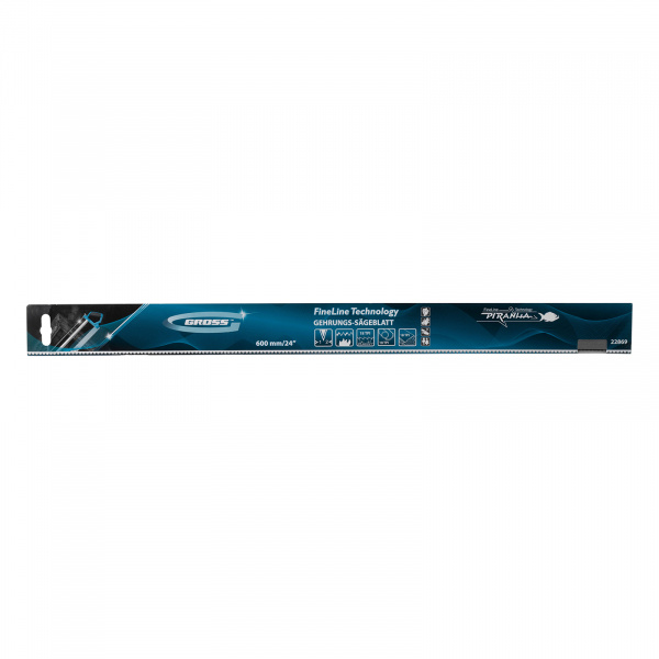 Пильное полотно для прецизионного стусла "Piranha", 600 мм, каленый зуб 2D, 18 TPI Gross