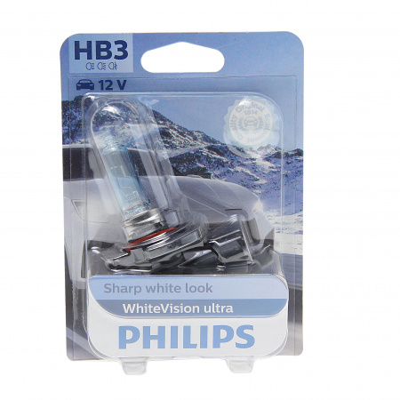 Автолампа HB3 (60) P20d  WhiteVision ultra 3800K (блистер) 12V PHILIPS /1/10