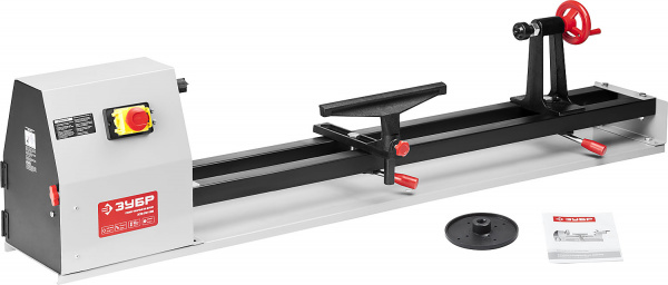 ЗУБР d 350 мм, 1000 мм, 350 Вт, токарный станок по дереву (ЗСТД-350-1000)