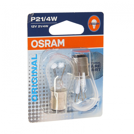 Автолампа P21/4W (BAZ15d) (2шт) 12V OSRAM /1/10