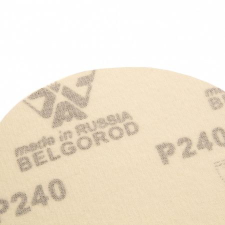Диск шлифовальный под "липучку", KP14D, зернистость P 240, 5-Н, 125 мм, 5 шт, "БАЗ" Россия