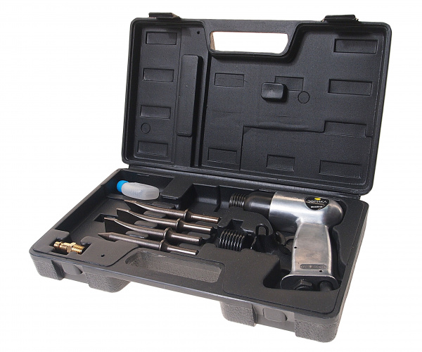 Пневмомолоток ER-83501K с набором зубил 8 предметов 4500 ударов/мин 150мм в кейсе ЭВРИКА 1/10