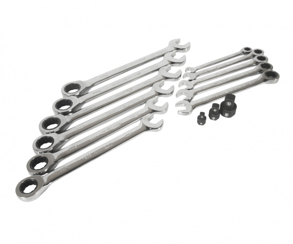 JTC Набор ключей рожково-накидных трещоточных 14 предметов в кейсе JTC JTC Набор ключей рожково-накидных трещоточных 14 предметов в кейсе JTC