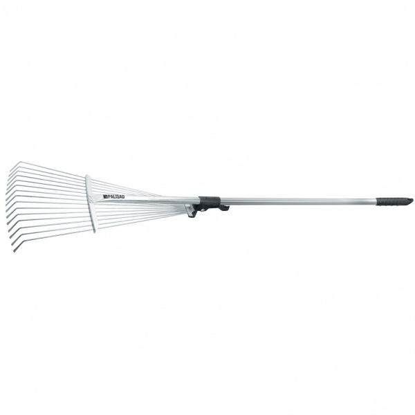 Грабли веерные стальные, 190 - 520 х 1200 - 1500 мм, 15 зубьев, раздвижные, стальной черенок, Palisad