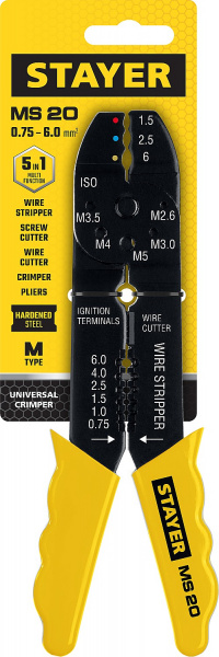 STAYER MS-20, 0.75 - 6 мм2, многофункциональный стриппер, Professional (2265-21) STAYER MS-20, 0.75 - 6 мм2, многофункциональный стриппер, Professional (2265-21)