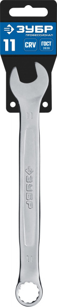 ЗУБР 11 мм, комбинированный гаечный ключ, Профессионал (27087-11)