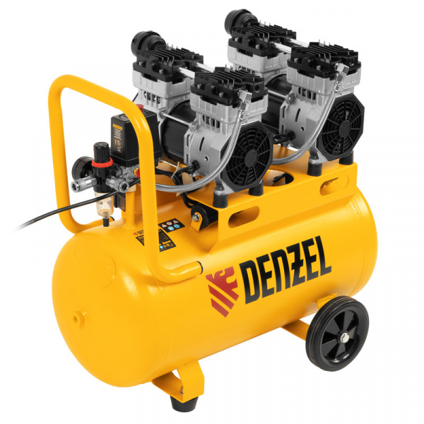 Компрессор безмасляный, малошумный DLS 1500/50, 1500 ВТ, 2x750, 50 л, 260 л/мин// Denzel Компрессор безмасляный, малошумный DLS 1500/50, 1500 ВТ, 2x750, 50 л, 260 л/мин// Denzel