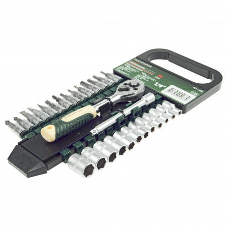 Набор торцевых головок и бит  RF-027-5MSA: 1/4" DR 6-гранных 27пр. (пластик. держатель) ROCKFORCE /1/5/20