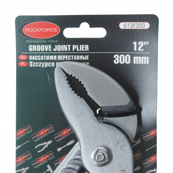 Пассатижи RF-613F300 переставные Cr-V 12" -300мм, на блистере ROCKFORCE /1/10