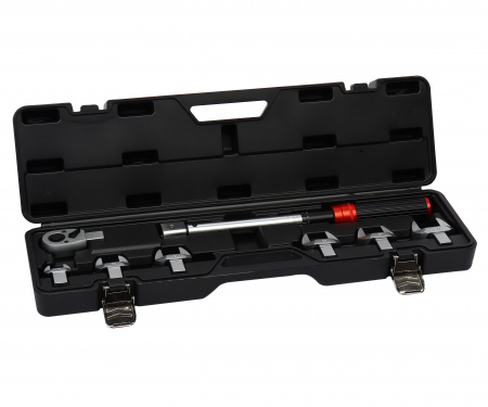 Ключ динамометрический 8пр., 14х18мм, 3/8" с набором рожковых насадок (17,22,24,26,27,30мм, 20-120Nm) 475мм, в кейсе LG-S7908 LIGE /1/4 NEW
