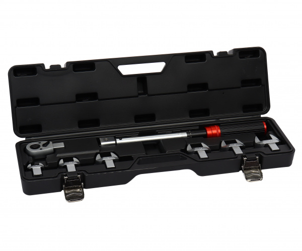 Ключ динамометрический 8пр., 14х18мм, 3/8" с набором рожковых насадок (17,22,24,26,27,30мм, 20-120Nm) 475мм, в кейсе LG-S7908 LIGE /1/4 NEW