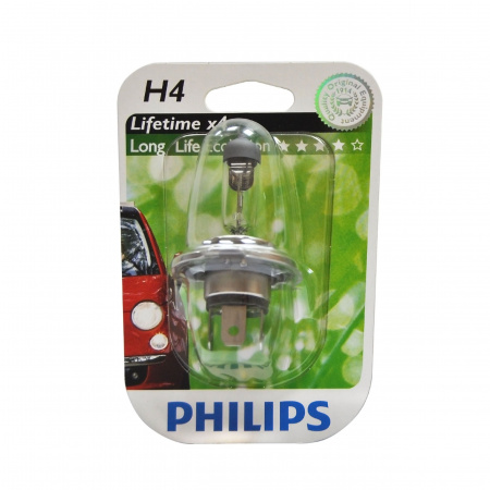 Автолампа H4 (60/55) P43t-38 LongLife EcoVision (блистер) 12V PHILIPS /1/10